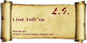 Lind Ivána névjegykártya